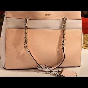 NWT Pink and White GUESS purse